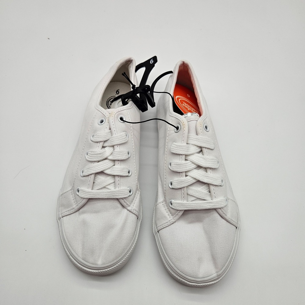 Wonder Nation Kids White Canvas Lace Up Memory Foam‎ Sneakers Size 6